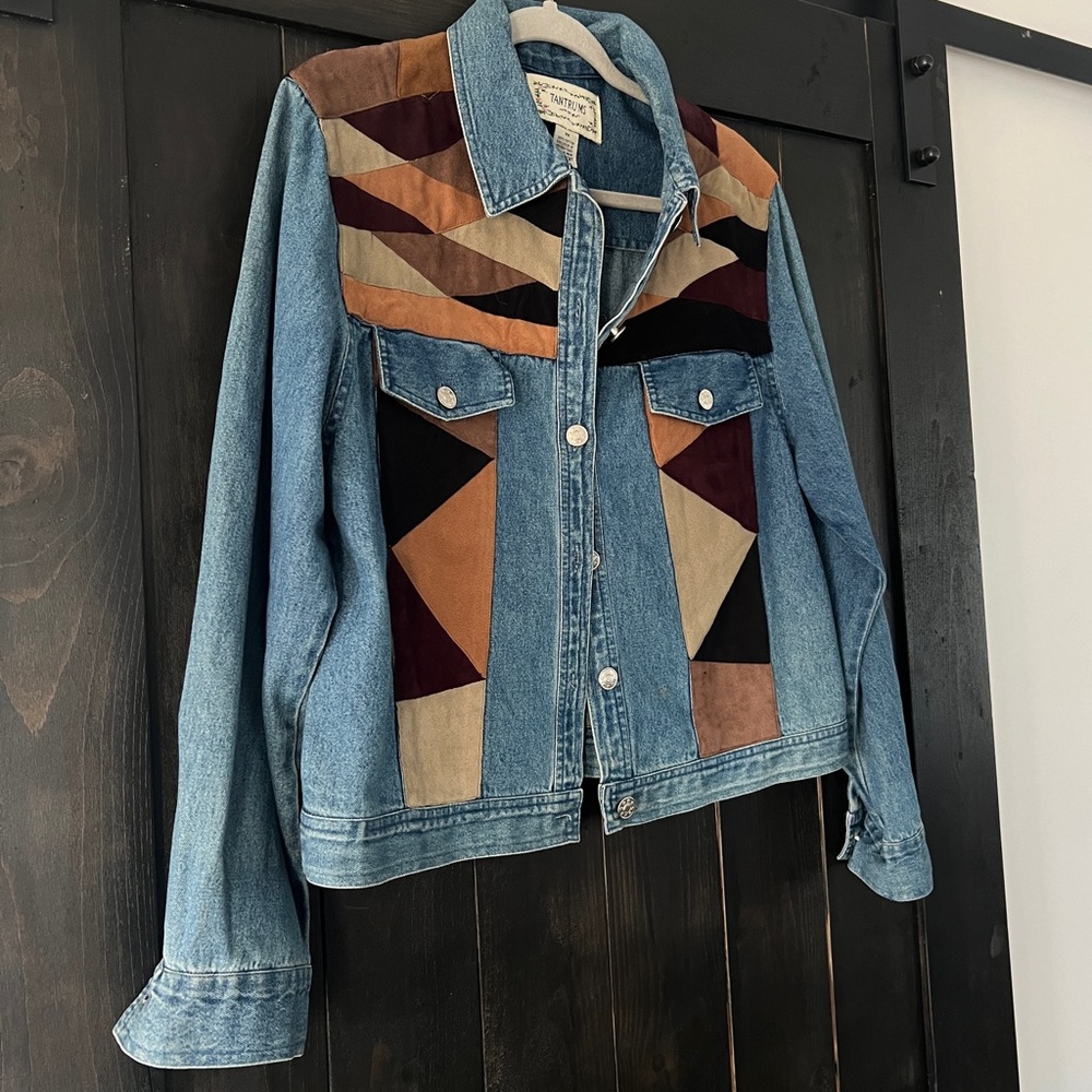 Vintage patchwork denim jacket - image 2